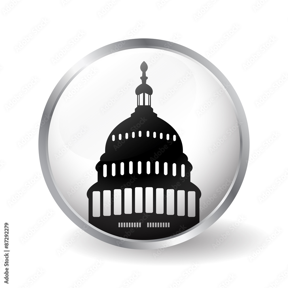 Capitol building icon button vector