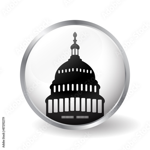 Capitol building icon button vector