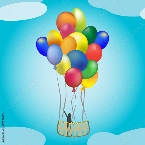 hotair balloon in flight