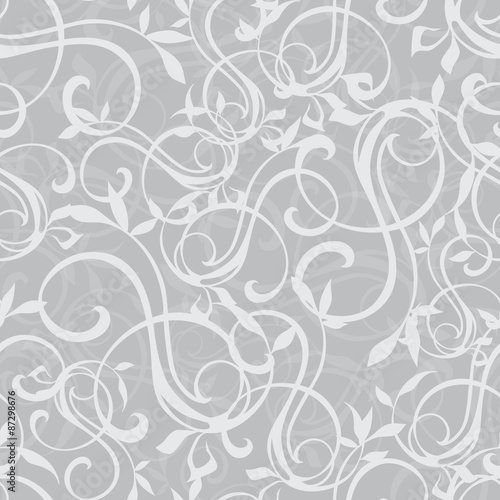 Vector Gray Swirly Texture Seamless Pattern