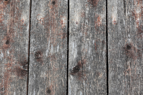 Wood planks with deep grain, close up of old well worn lumber