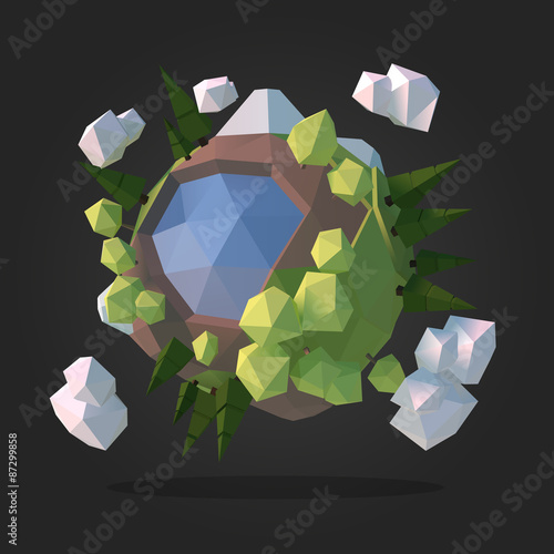 Planet Earth Low Poly Geometry Vector