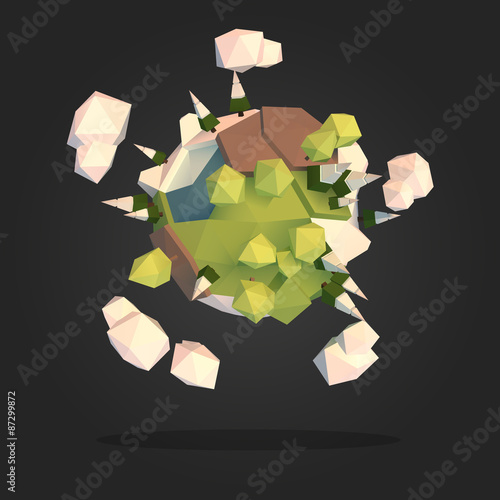 Planet Earth Low Poly Geometry Vector