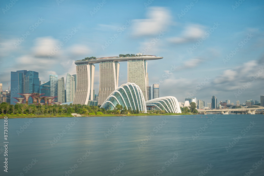 Naklejka premium Singapore skyline in moring