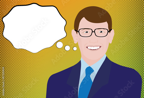 Halftone Businessman Comic