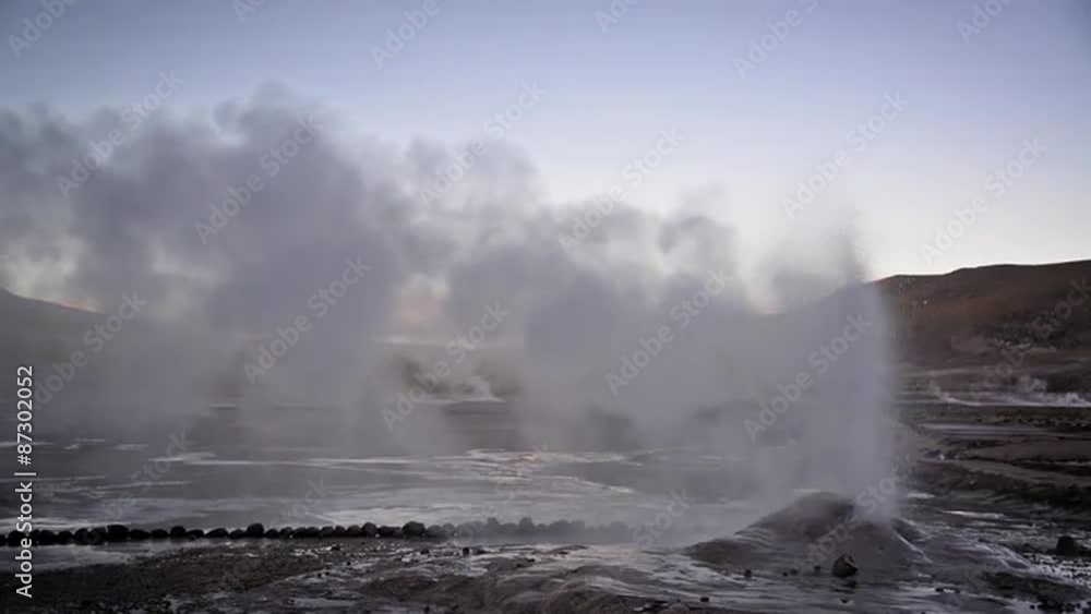 Geyser letting off steam in the El Tatio geyser field in northern Chile Geyser letting off steam in the El Tatio geyser field in northern Chile