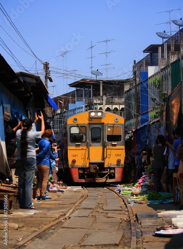 The famous railway markets at Maeklong © pimonpim