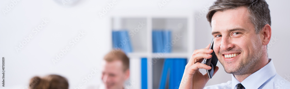 Handsome businessman and transaction Handsome businessman and transaction