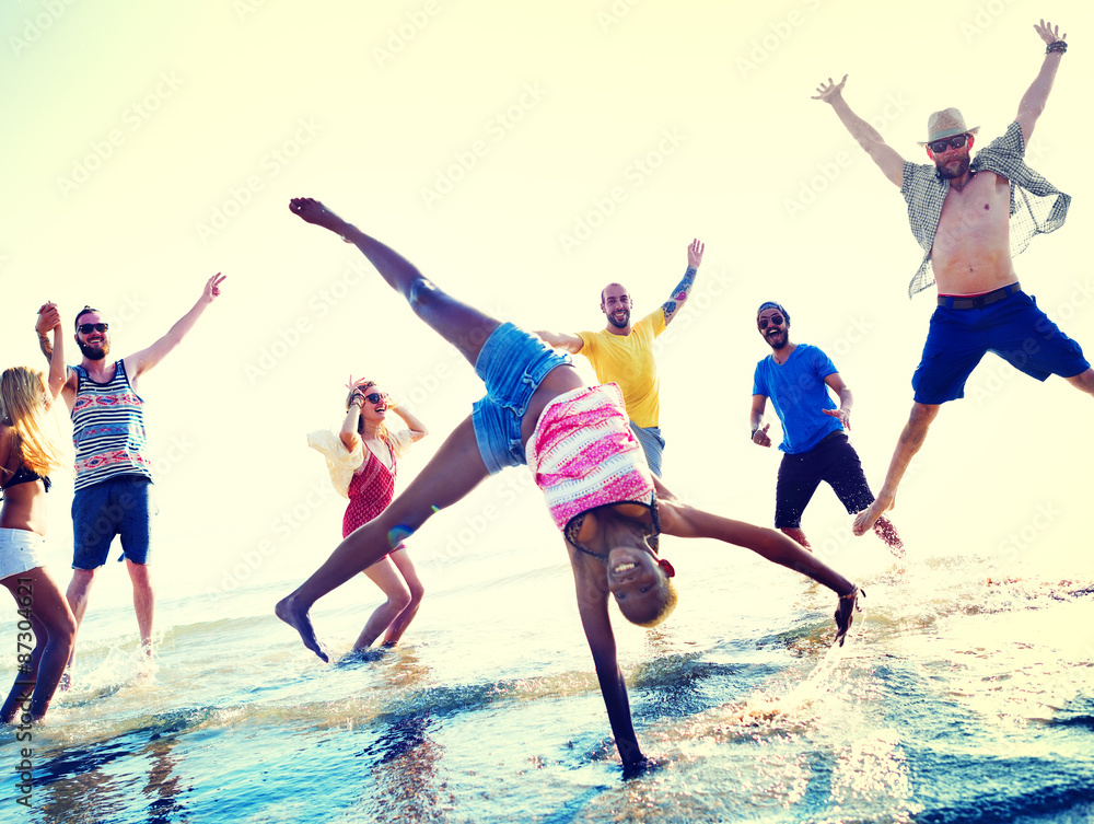 Friendship Freedom Beach Summer Holiday Concept Friendship Freedom Beach Summer Holiday Concept