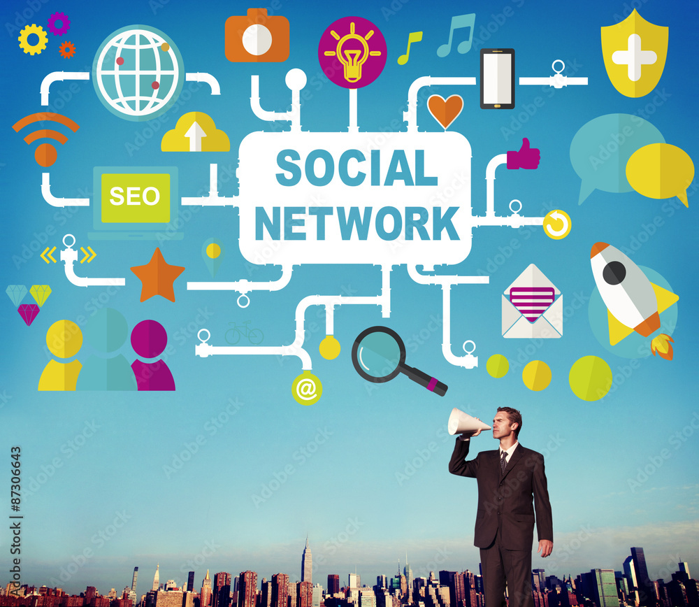 Social Network Internet Online Society Connecting Concept Social Network Internet Online Society Connecting Concept
