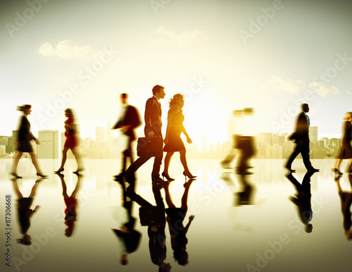 Business People Commuter Corporate Cityscape Pedestrian Concept