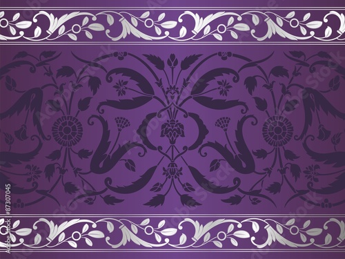 wedding card design, paisley floral pattern , India