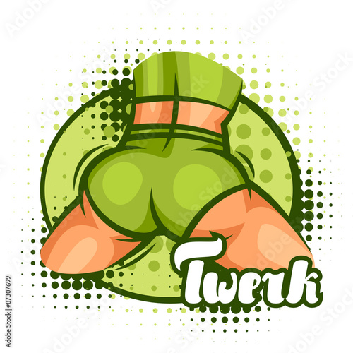 Twerk and booty dance illustration for dancing studio