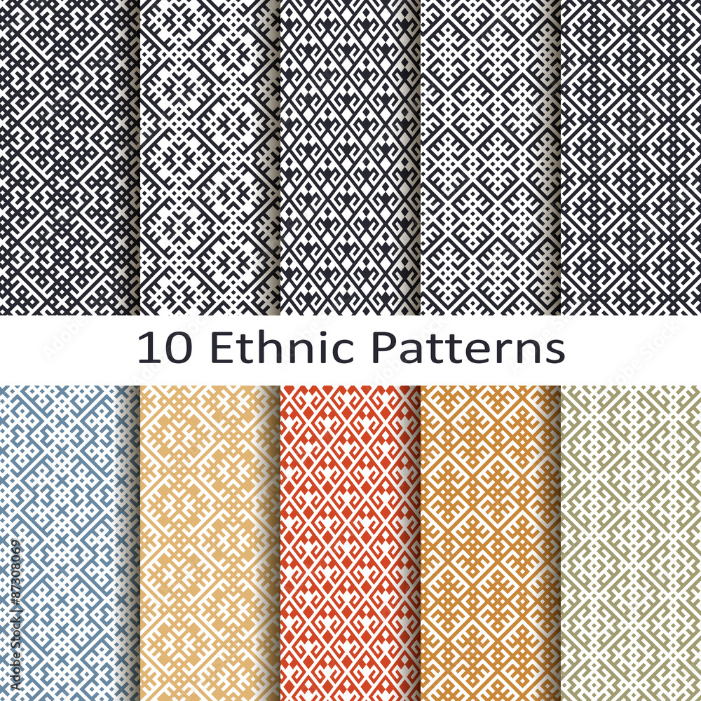 Naklejka set of ten ethnic patterns