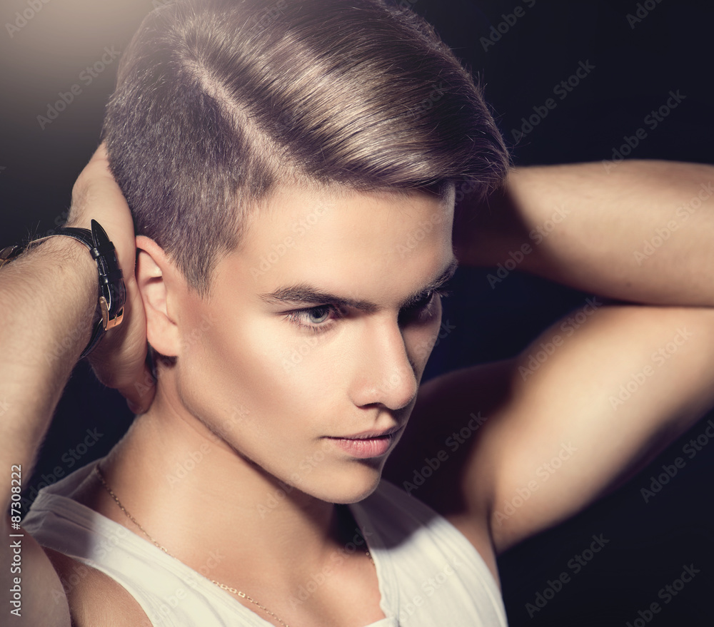 Handsome young man. Fashion young model man portrait Handsome young man. Fashion young model man portrait