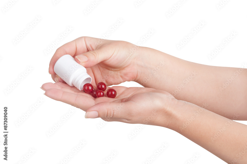 hands holding berries isolated on white hands holding berries isolated on white