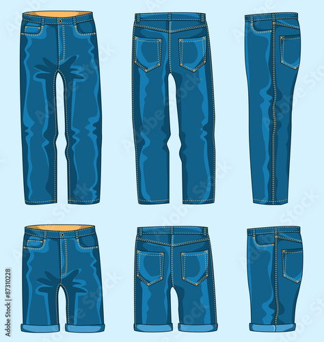 Man jeans pants and shorts
