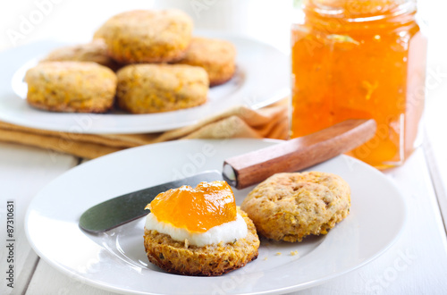 Carrot and rosemary scones