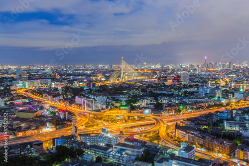 Bangkok Expressway and Highway top view  Thailand