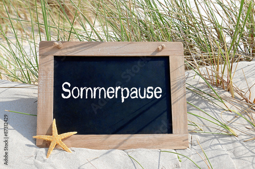 Holzschild Sommerpause