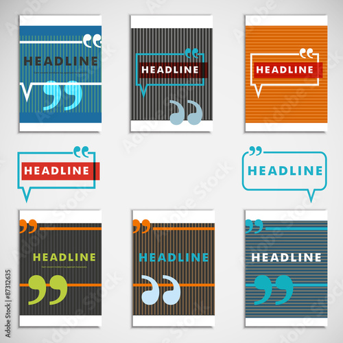 Set vector color lines with conversational bubble