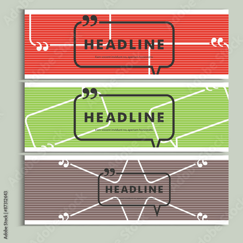 Set vector color lines with conversational bubble