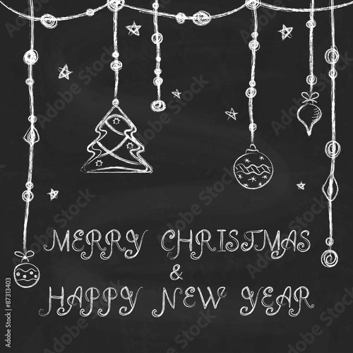 Merry Christmas and Happy New Year background