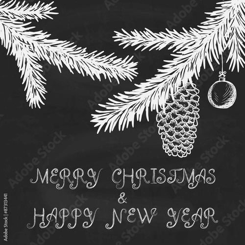 Merry Christmas and Happy New Year background