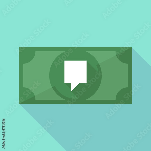 Long shadow banknote icon with a tooltip