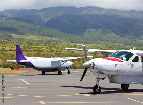 small plane at hawaiian airport