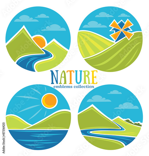 vector collection of landscape symbol, logo and emblem