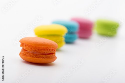 traditional french colorful macarons