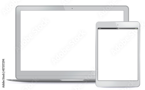Laptop and Tablet PC Vector Illustration.