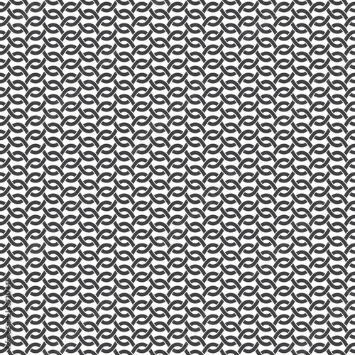 Seamless pattern of intersecting waves with swatch for filling. Celtic chain mail. Fashion geometric background for web or printing design.