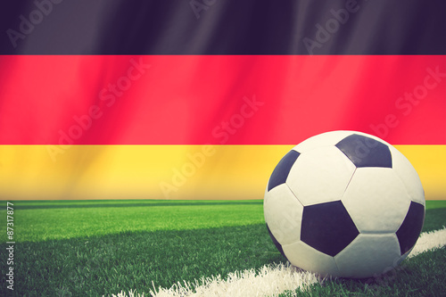 soccer ball on Germany flag vintage color