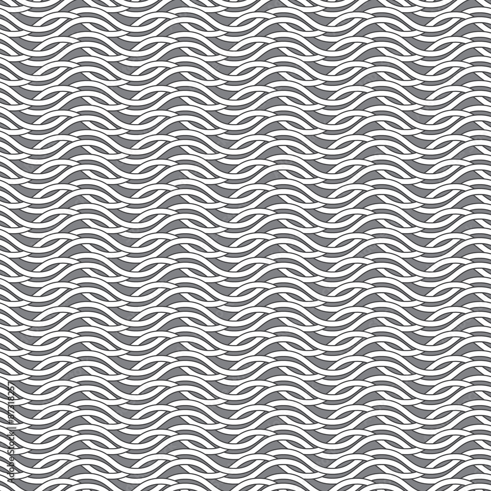 Seamless pattern of intersecting waves with swatch for filling. Fashion geometric background for web or printing design. Seamless pattern of intersecting waves with swatch for filling. Fashion geometric background for web or printing design.