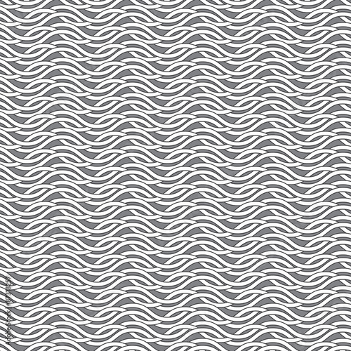 Seamless pattern of intersecting waves with swatch for filling. Fashion geometric background for web or printing design.