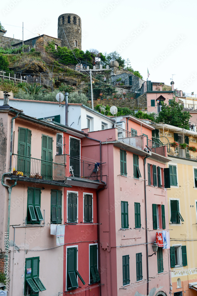 Scenic view of colorful village Vernazza