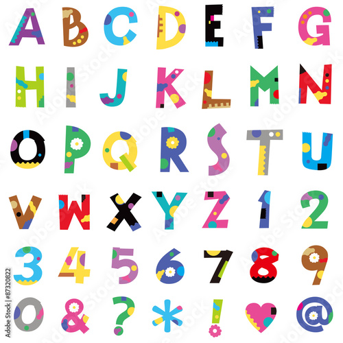 アルファベット、数字