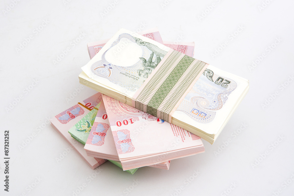 Thai Baht banknotes ,Thai money isolated on white background Thai Baht banknotes ,Thai money isolated on white background