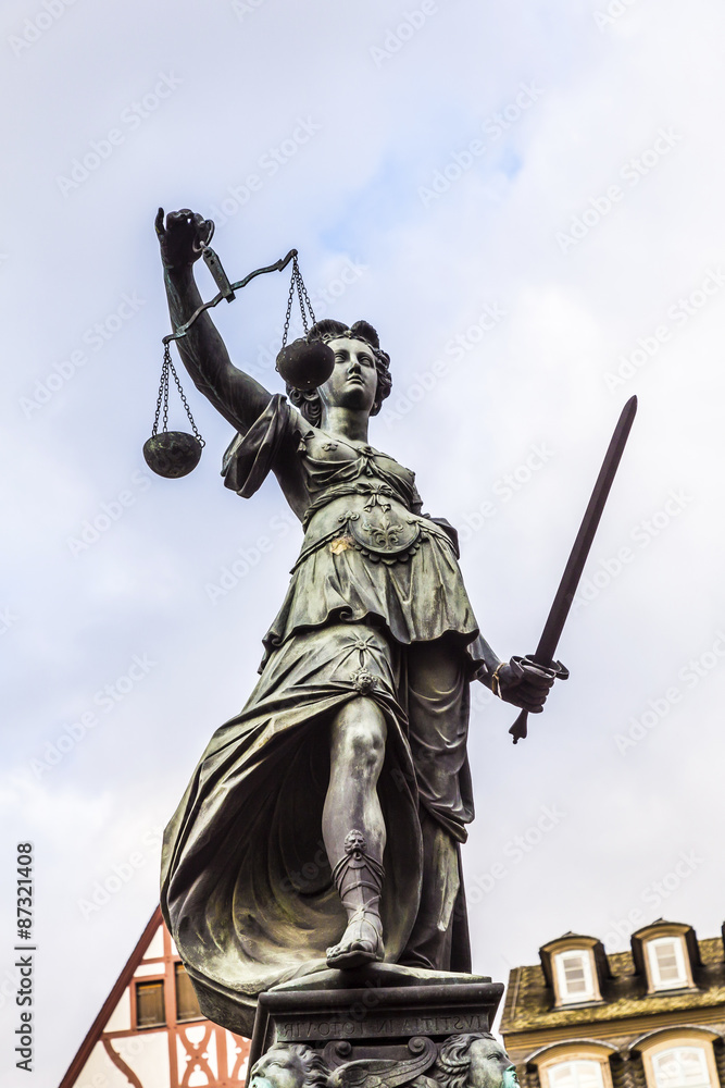 Justitia - Lady Justice - sculpture on the Roemerberg square in