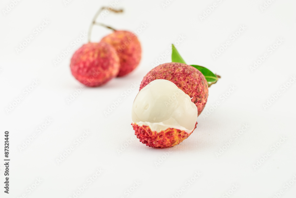 Red Litchi fruit isolated Red Litchi fruit isolated
