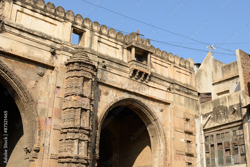 Example of Indian architecture in Ahmadabad, India