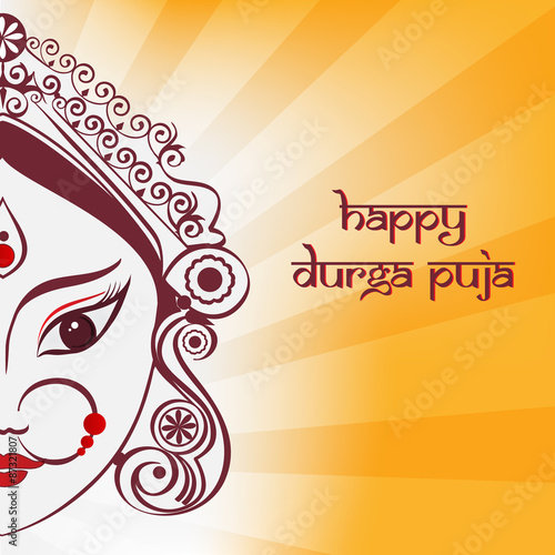 Durga puja illustration.Vector photo