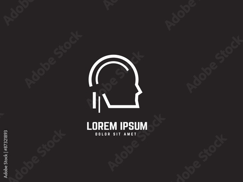 Human abstract logo design template. Creative business icon. Vector idea logotype.