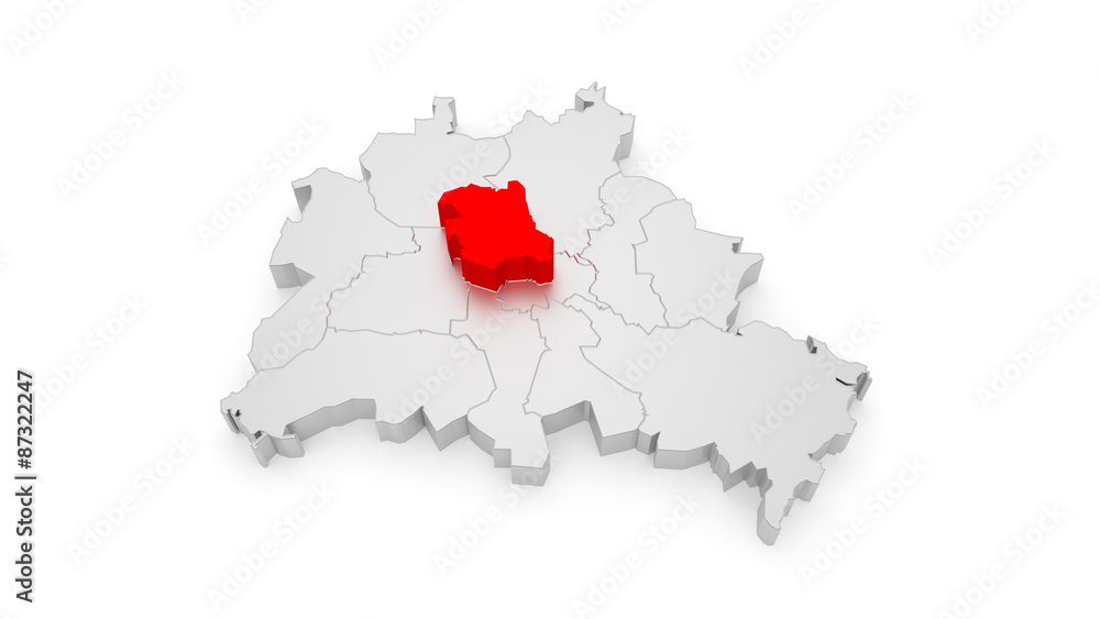 Mitte, Berlin Bezirke 3D Mitte, Berlin Bezirke 3D