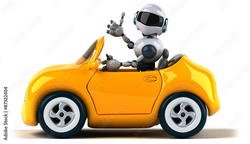 Robot and car Robot and car