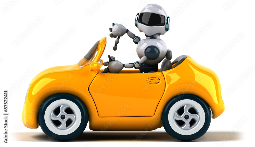 Robot and car Robot and car