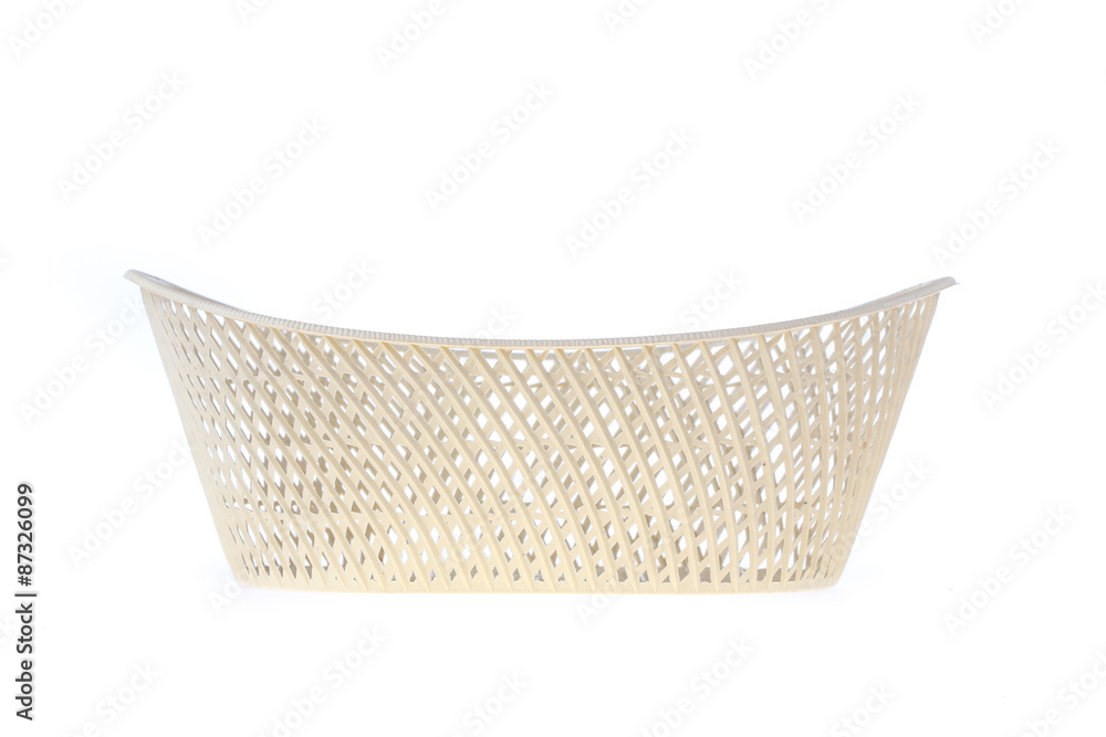 Obraz premium empty white basket plastic, isolated on white background