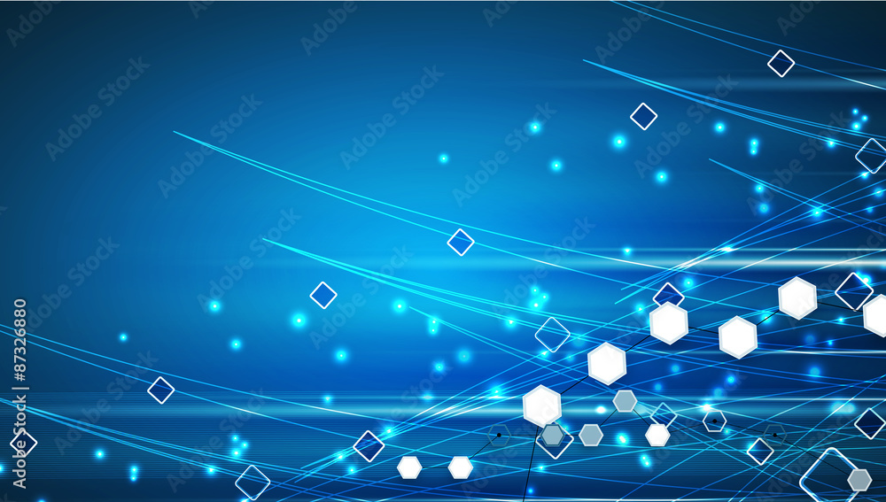 Fototapeta premium Abstract tech background. Futuristic technology interface. Vecto